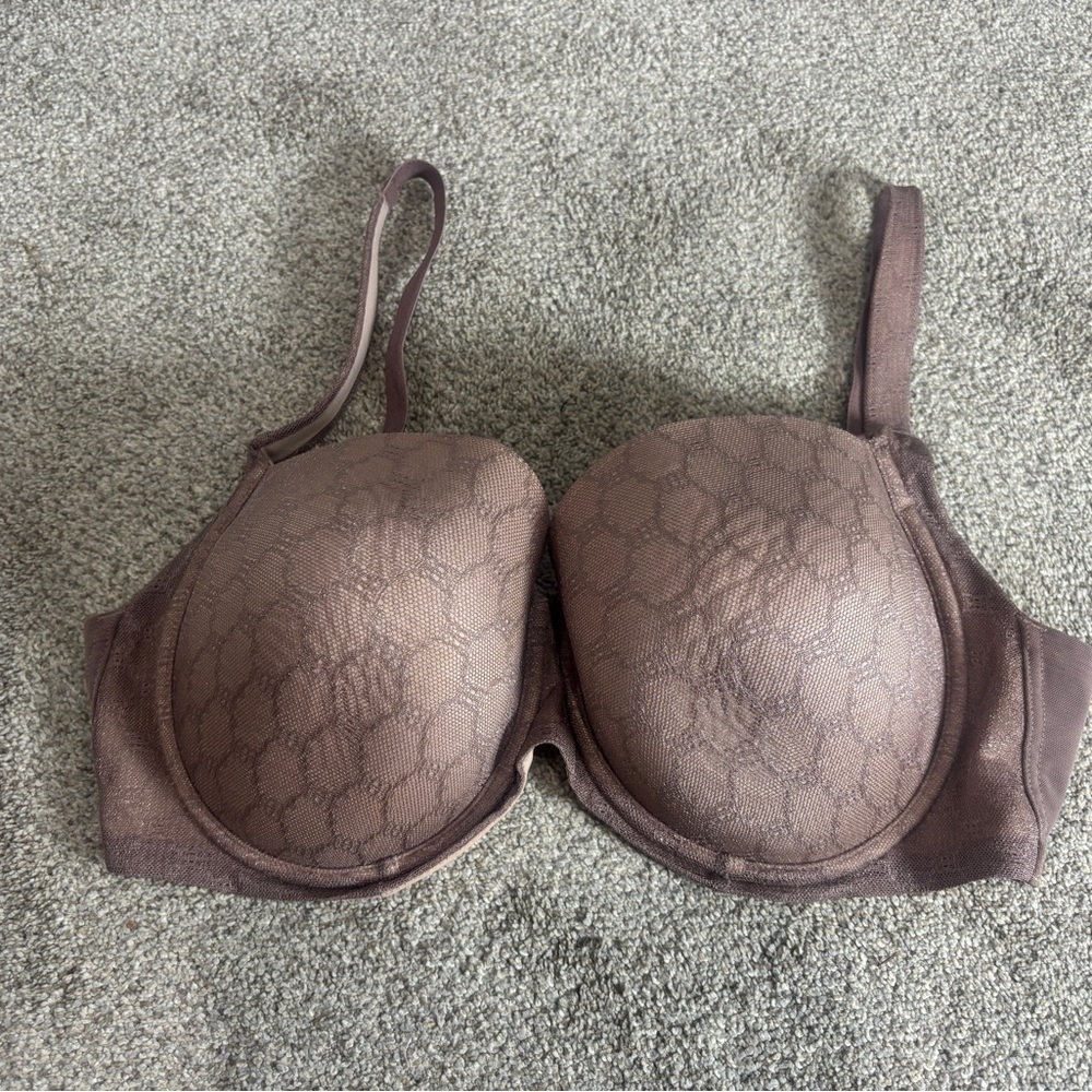 Soma Bra 36DD French Mauve Stunning Support Geo Lace Full Coverage Underwire
